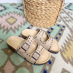 CCOCCI Tilly Faux Leather Double Buckle Sandals